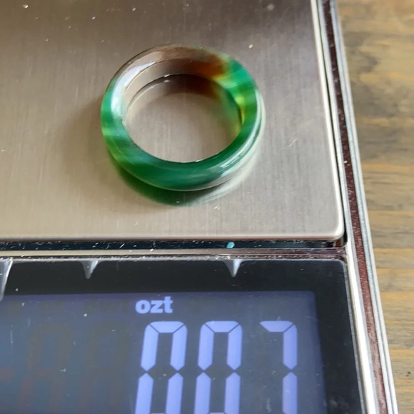 DARK GREEN CRAZY LACE AGATE MIDI RING BAND BOHO - Picture 4 of 6